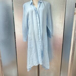 Saks Fifth Avenue Sky Blue Linen Dress